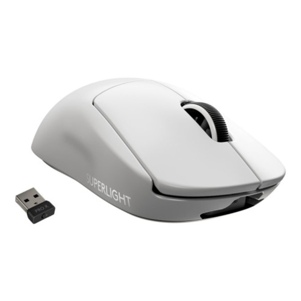Logitech PRO X SUPERLIGHT Wireless Gaming Mouse - mus - 2.4 GHz - vit Vit