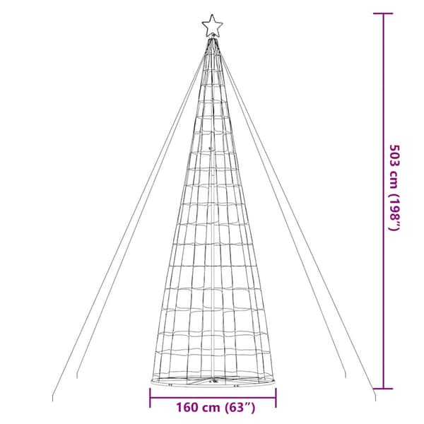 LED julgran 1534 LEDs färgglada 500 cm