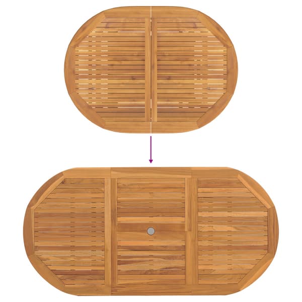 Trädgårdsmöbelset 5 pcs Brun Massivt teakträ