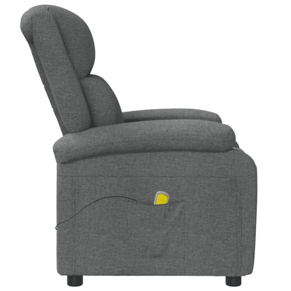 Massagefåtölj mörkgrå tyg