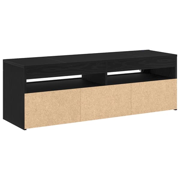 TV-skåp med LED Svart Ek 120 x 35 x 40 cm Konstruerat trä