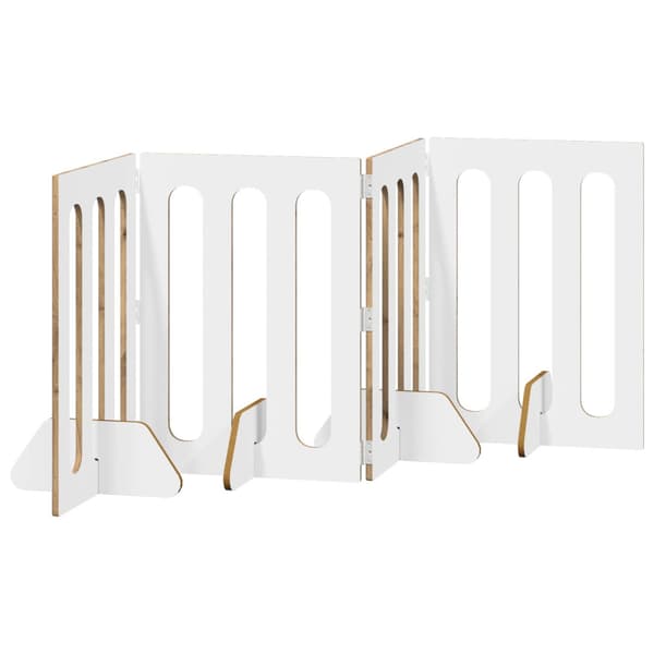 Fällbar husdjursgrind 4 pcs Artisan Ek 201 x 38 x 70 cm