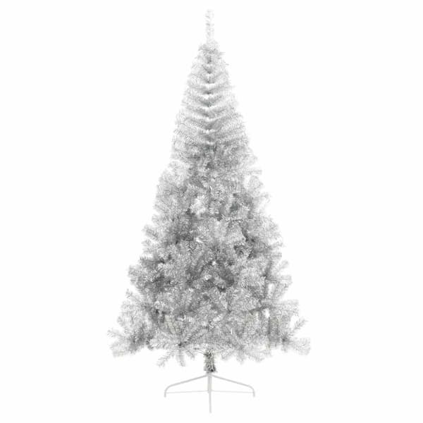 Konstgjord Förbelyst Julgran Silver 210 cm PET