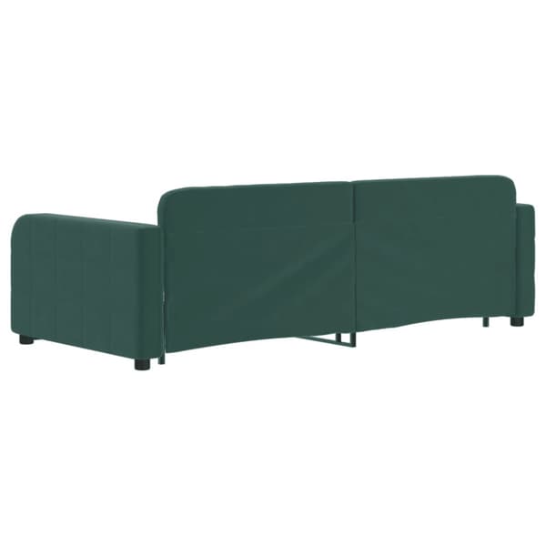 Dagbädd utdragbar mörkgrön 90x200 cm sammet