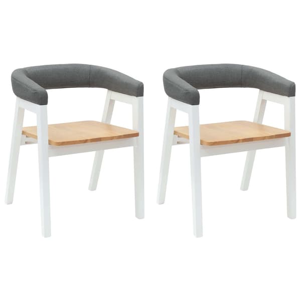 Matstolar 2 pcs Vit 54 x 57 x 73 cm Massiv Gummiträ