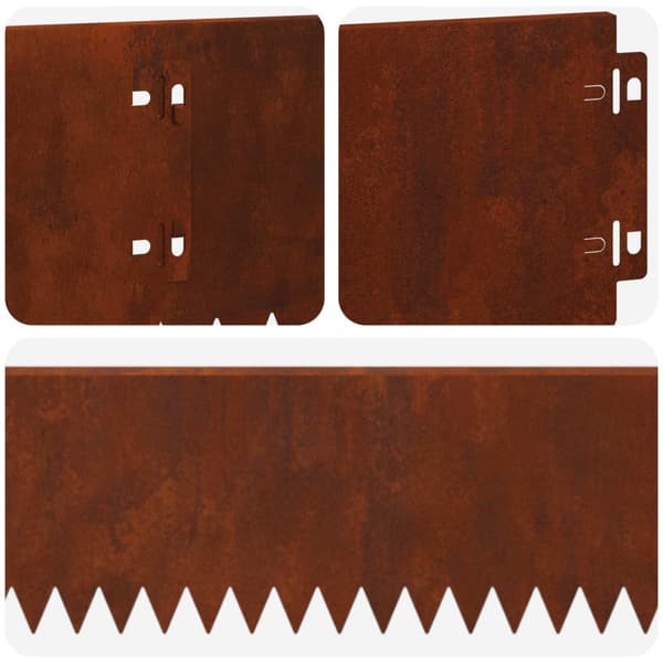 Kant för gräsmatta 20 pcs 103 x 15 cm Stål Rostig