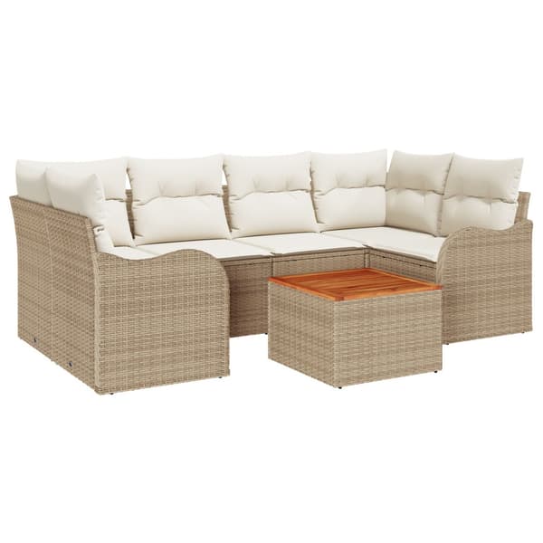 Trädgårdsoffset 7 st Beige konstrotting