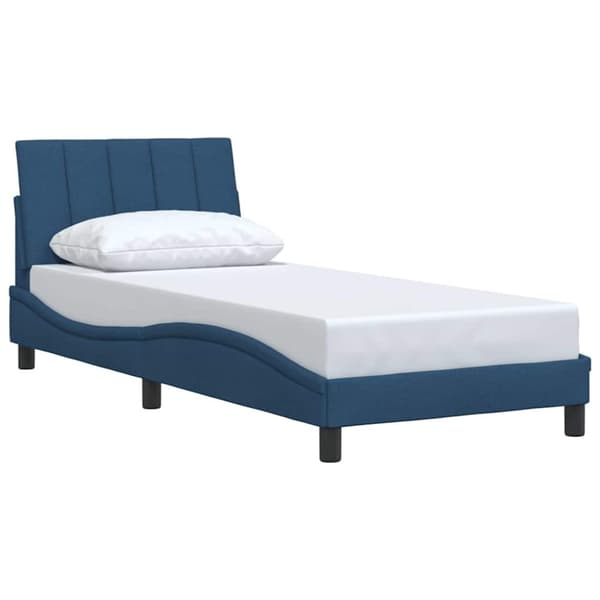 Bed Frame without Mattress "Hanko" Blue 90x200 cm Fabric