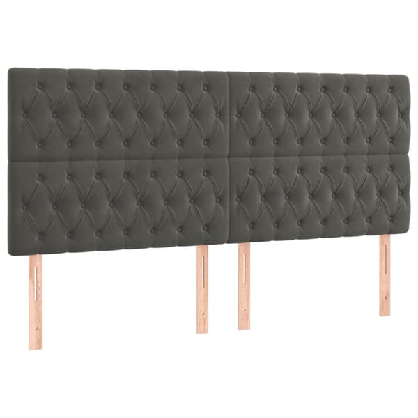 Sängram utan madrass mörkgrå 200x200 cm sammet