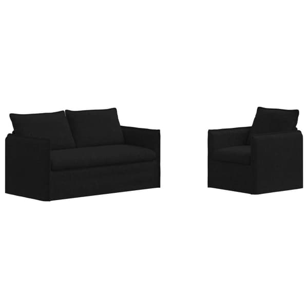 Soffset 2 pcs Svart 156 x 82 x 85 cm Tyg