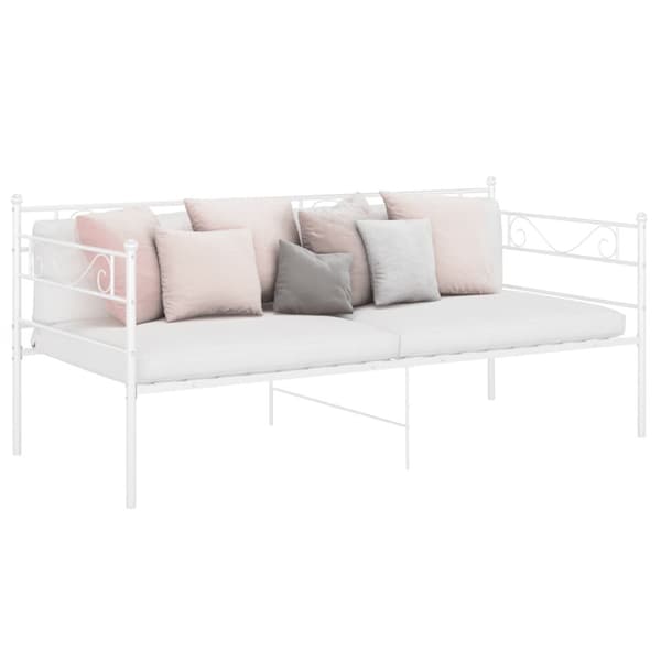 Sängram bäddsoffa vit metall 90x200 cm