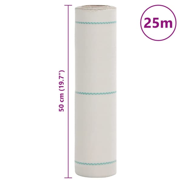 Ogräsmatta vit 0,5x25 m PP