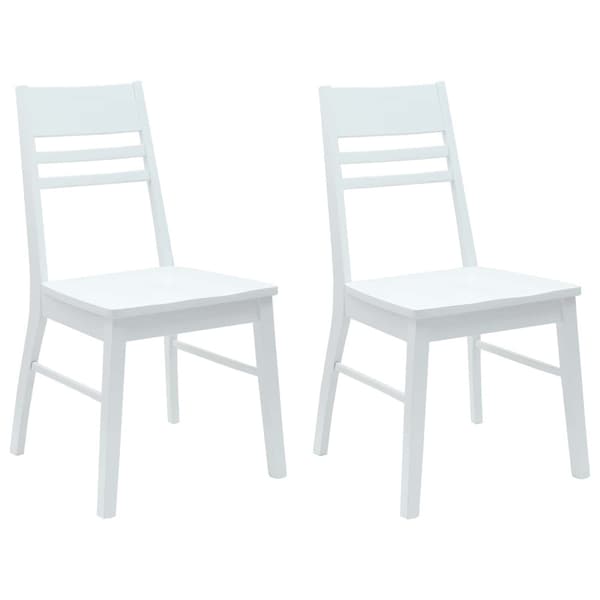 Matstolar 2 pcs Vit 43 x 54 x 89 cm Massiv Gummiträ