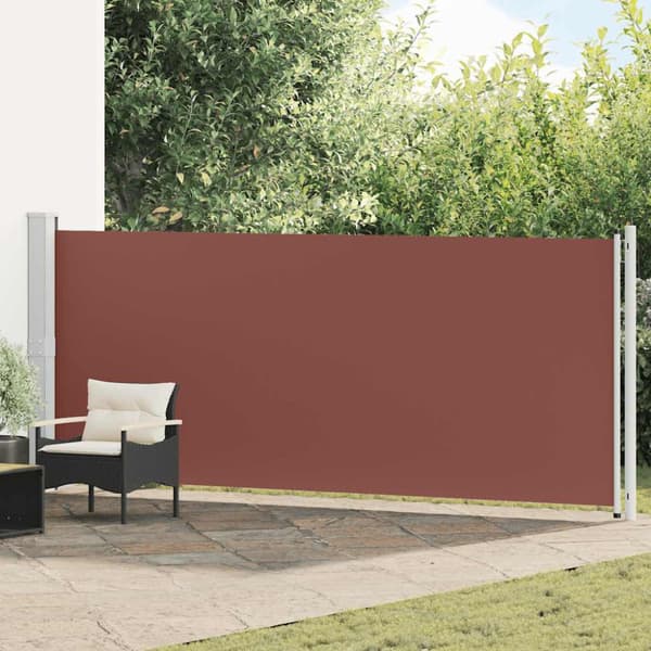 Infällbar sidomarkis 600x160 cm brun