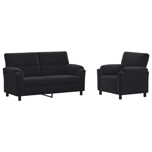 Soffset 2 st Svart Sammet