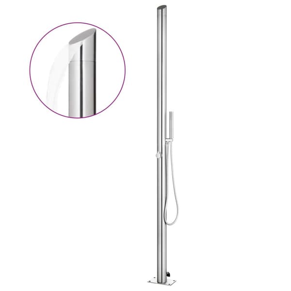 Utedusch 220 cm rostfritt stål