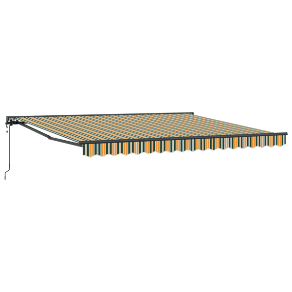 Markis tyg med Grön och Vit 400 × 350 cm Polyester