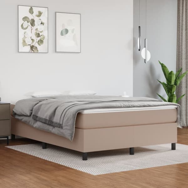 Boxspring-sängram cappuccino 140x200 cm konstläder