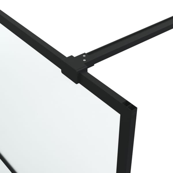 Duschvägg svart 140x195 cm halvfrostat ESG-glas