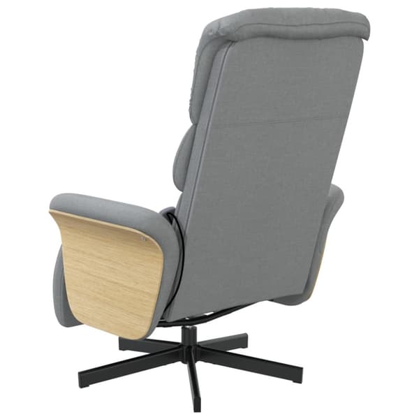 Massagefåtölj med fotstöd ljusgrå tyg