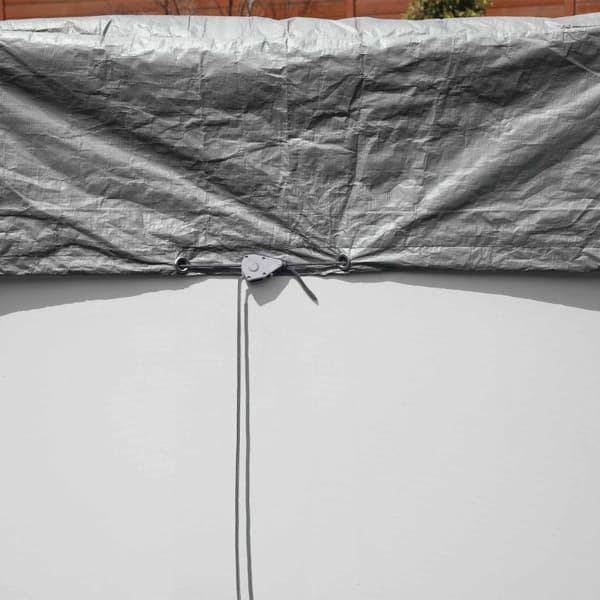 Bestway Pooltäcke Ø4,88 m Rund Polyester Grå
