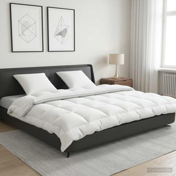 Täcke och kudde set 3 st 200x240 cm Vinter 450 GSM Ull Vit