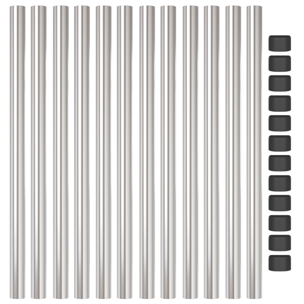 Stängselstolpe 12 pcs Silver 90 cm Pulverlackerad stål