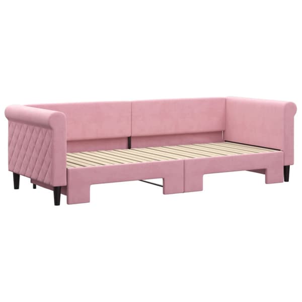 Dagbädd utdragbar rosa 80x200 cm sammet