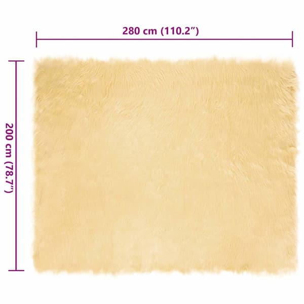 Fuskfäll matta TAFALLA Gräddvit 200 x 280 cm Polyester