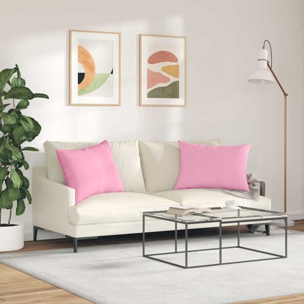 Sofakuddar 2 pcs Rosa 70 x 50 cm tyg