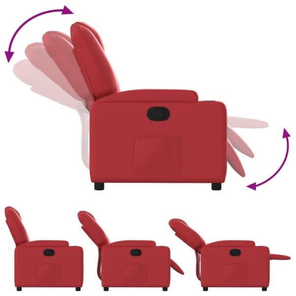 Reclinerfåtölj röd konstläder