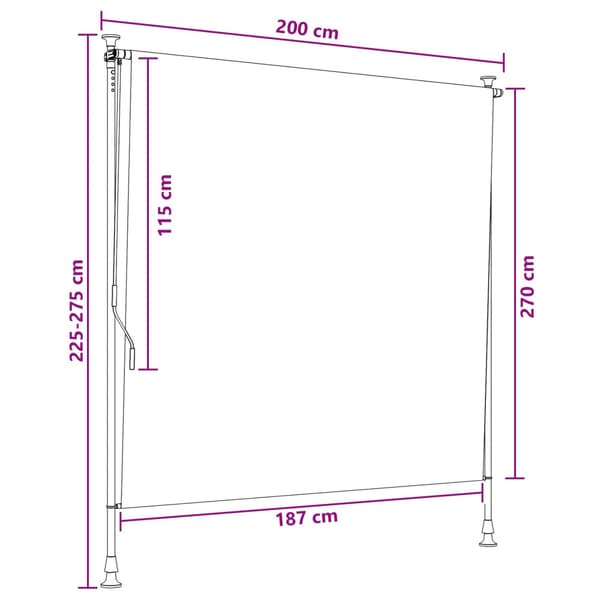 Utomhus rullgardin Sand 200 x 270 cm