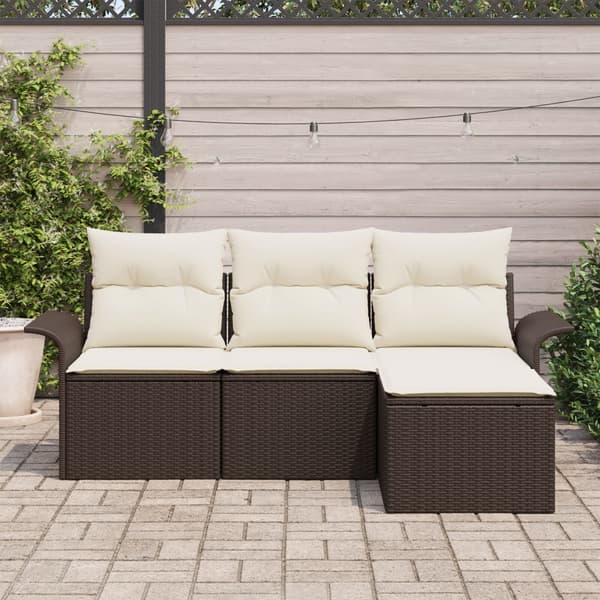 Soffset med kudde 4 pcs Brun och Kräm konstrotting
