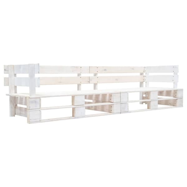 Pallsoffa 2-sits vit trä