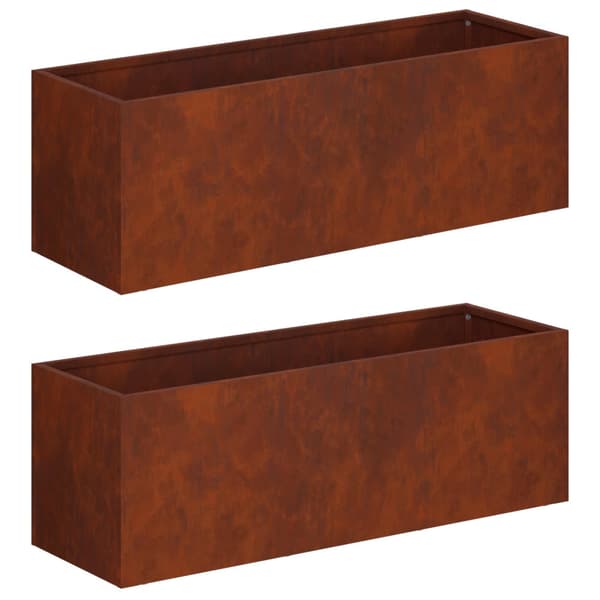 Trädgårdsplanterare 2 st Rostig 40 x 20 x 20 cm