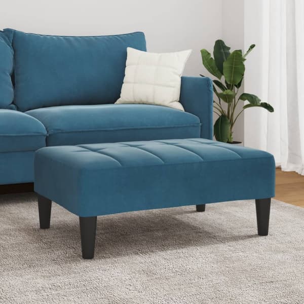 Fotpall Blå 77x55x31 cm sammet