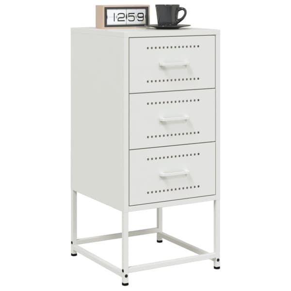 Sängbord vit 36x39x78 cm stål