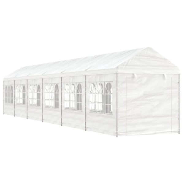 Paviljong med tak vit 13,38x2,28x2,69 m polyeten