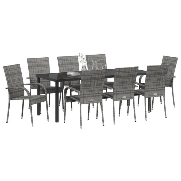 Trädgårdsmöbelset 5 pcs Grå Pulverlackerat stål