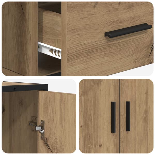 Sideboard Artisan-ek 92 x 35 x 76 cm Konstruerat trä