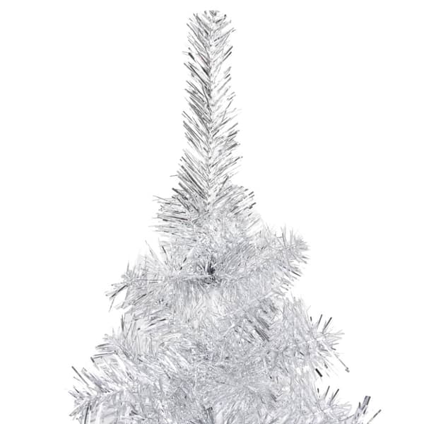 Belyst plastgran med kulor silver 240 cm PET