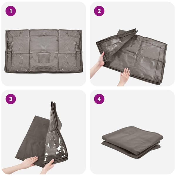 Förvaringslåda med transparent toppfönster 2 st Non-woven tyg