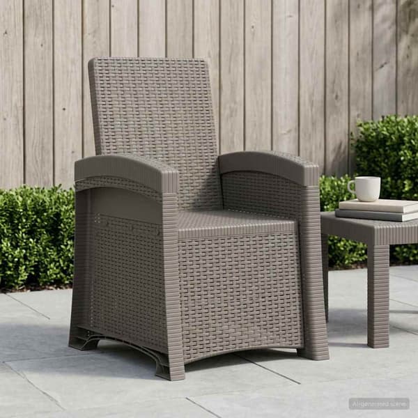 Reclining gardenstol i rottinglook Ljusgrå PP