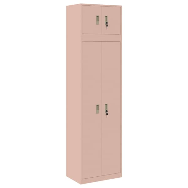 Förvaringsskåp 2 st Rosa 60 x 40 x 220 cm Stål Låsbar