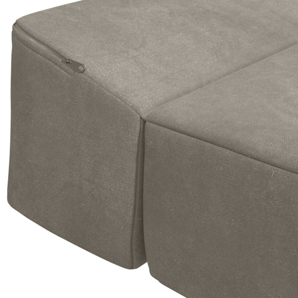 Fällbar Soffbed Ljusgrå 200 x 70 x 10 cm Sammet