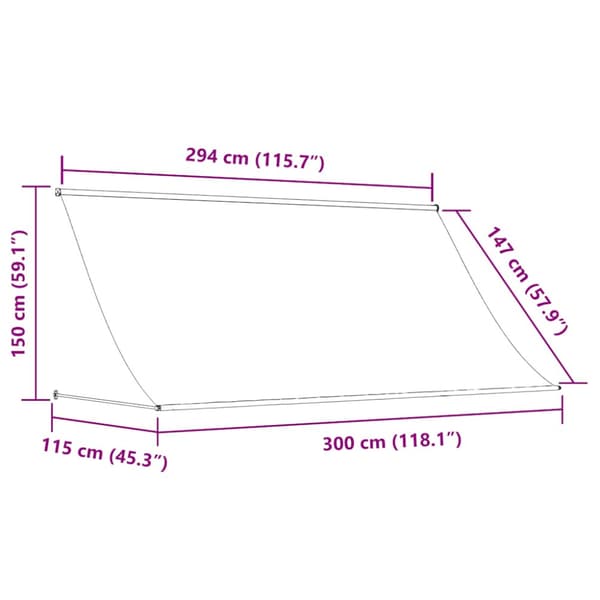 Markis 300x150 cm gul och vit