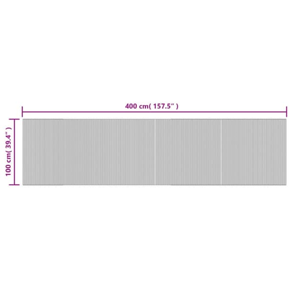 Matta rektangulär ljus naturlig 100x400 cm bambu