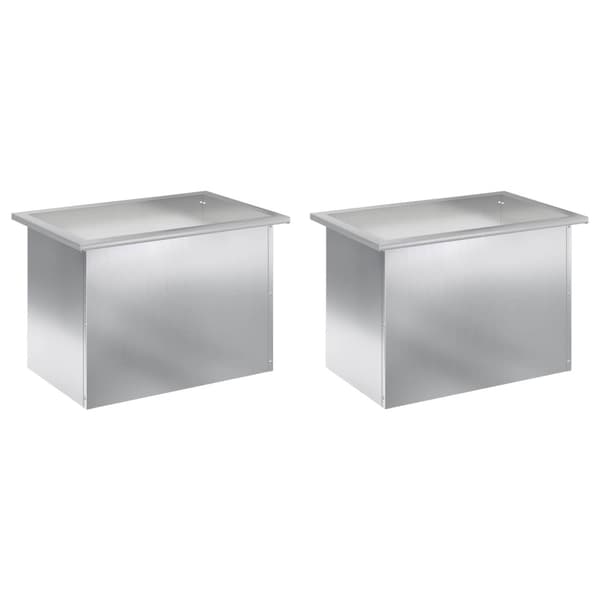 Odlingslåda med LED 2 st Silver 40 x 60 x 40 cm