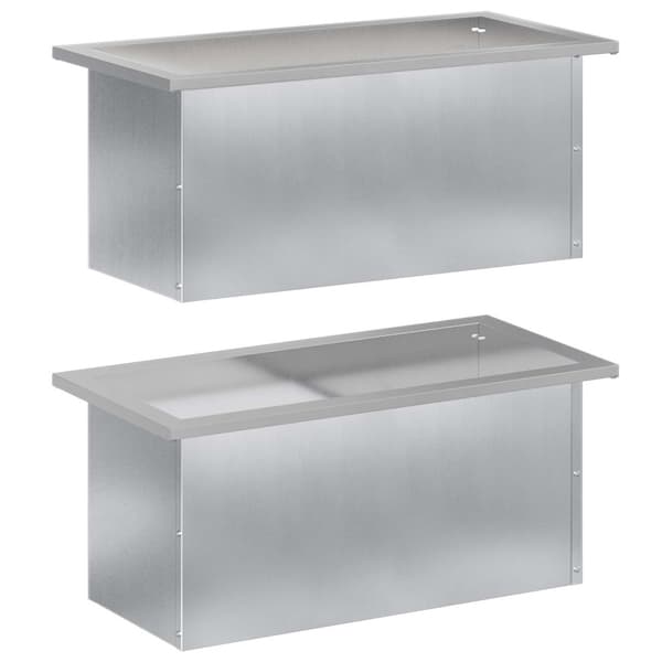 Odlingslåda med LED 2 st Silver 30 x 60 x 30 cm