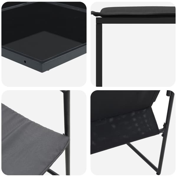 Trädgårdsmöbelset 13 pcs Svart Stål